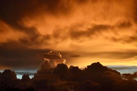 The dark cloud sunset Stock Photos