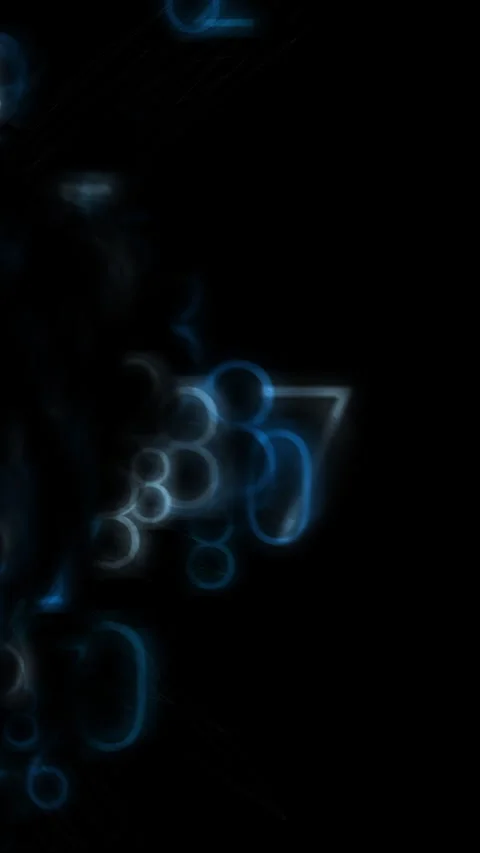 Dark Cloud of Swirling Random Numbers Vertical Background Animation Stock Footage 289444692