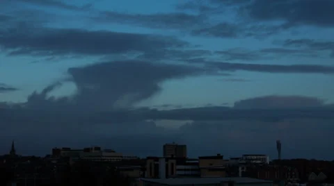 Dark clouds 2 city sky line time lapse Stock Footage 35443922
