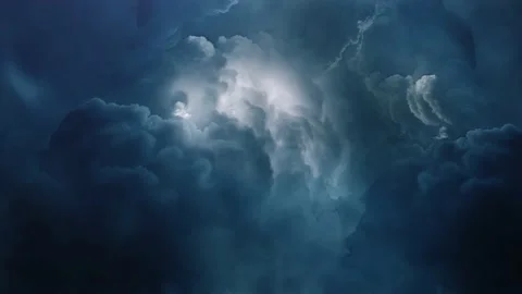 Dark clouds and Electrical Storm Lightning Bolt. Stock Footage 160975903
