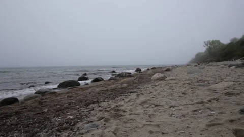 Dark clouds and fog on the coast Stock Footage 201010690