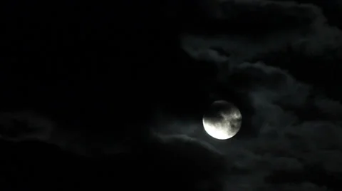 Dark Clouds and Full Moon (timelapse) Stock Footage 39534045