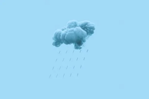 Dark clouds and rain, weather forecast, 3d rendering. イラスト素材