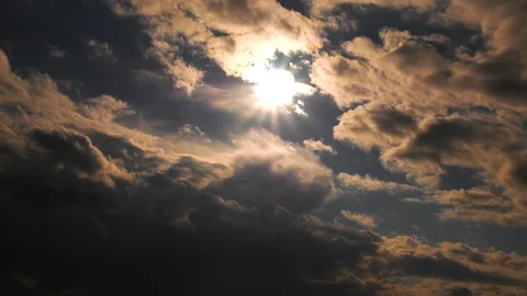 Dark Clouds and Sun Stock Footage 106223606