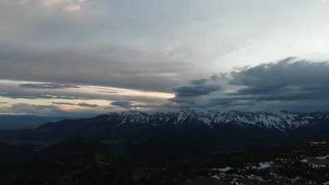 Dark clouds and weather over mountains. Stock Footage 166422748