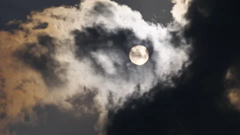 Dark clouds and white sun Stock Footage 285561155