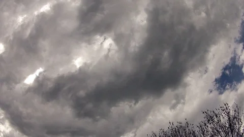 Dark clouds of a approaching storm in the summer sky Stock Footage 73786628