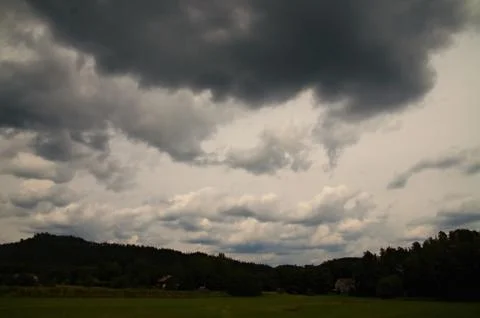 Dark clouds are pulling over the ground Foto stock