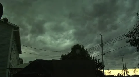 Dark clouds- back yard 05 Stock Footage 12695829