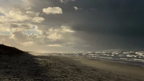 Dark clouds on Baltic sea in winter Stock Footage 167273971
