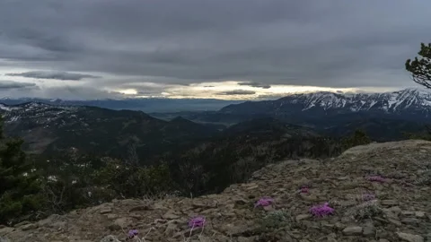 Dark clouds Bangtail Mountains Bridger Mountains Stock Footage 167070612