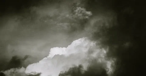 Dark Clouds In Black And White. 4K Stock Footage 52955389