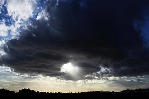 Dark clouds in blue sky Stock-Fotos