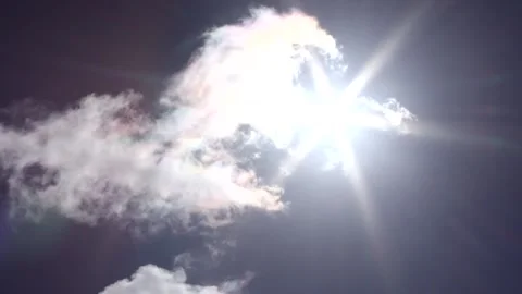 Dark clouds with bright sun beams - sky background with sunrays - Time Lapse Stock Footage 154029922