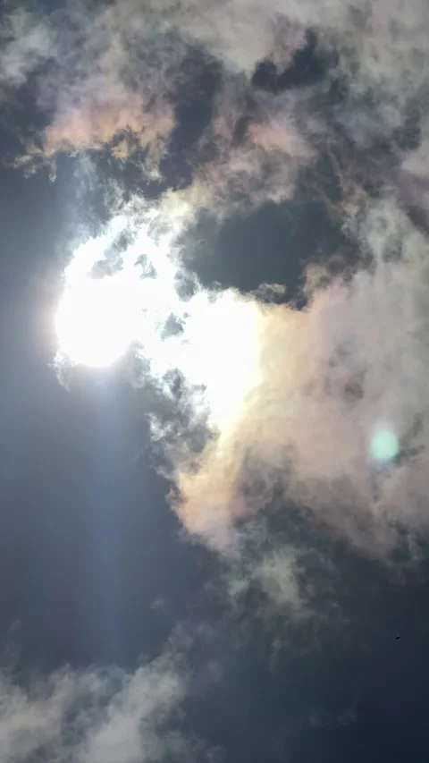 Dark Clouds Clearing to Reveal Sun Time Lapse Stock Footage 345515096