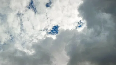 Dark Clouds Closing Over Blue Sky Stock Footage 340238765