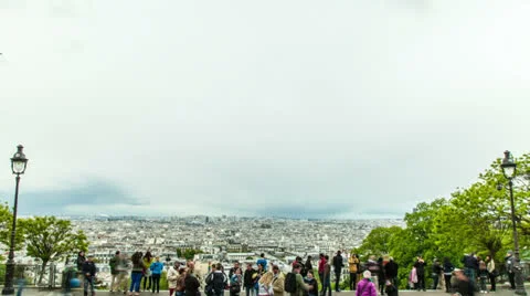 Dark Clouds Coming in over Paris Stock Footage 23937636