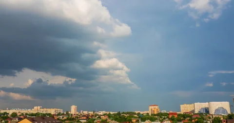 Dark clouds cover the sun Stock Footage 112181101