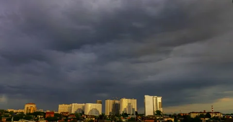 Dark clouds cover the sun Stock Footage 154743366