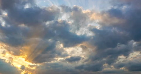 Dark clouds cover the sun rays Stock Footage 117272973