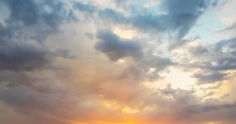 Dark clouds cover the sun at sunset Stock Footage 138441892