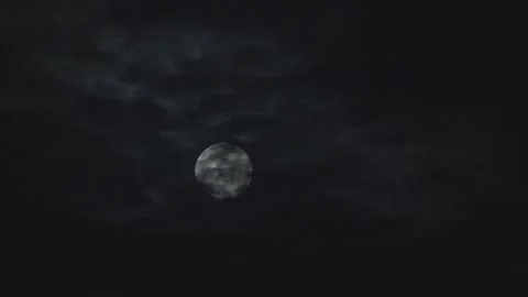 Dark clouds covered the full moon Stock Footage 241080859