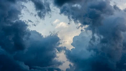 Dark clouds developing overhead dramatic time lapse view Stock Footage 285935001