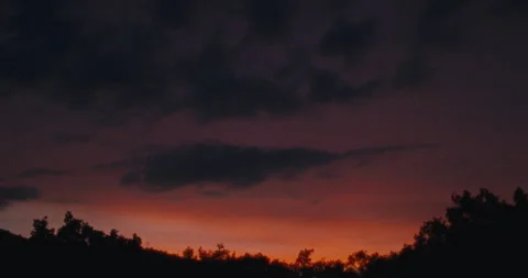 Dark Clouds At Dusk Over A Remote Landscape Stock Footage 301443813