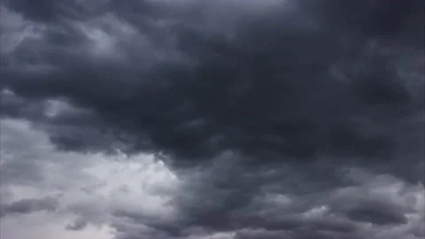 Dark clouds fast movement landscape time lapse Stock Footage 131334620