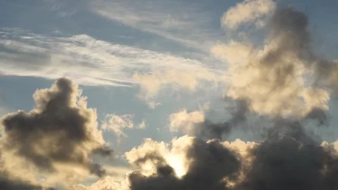 Dark clouds floating in the blue sky Stock Footage 316199061