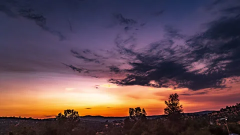 Dark Clouds Foreboding A Psychedelic Sunset Time Lapse Stock Footage 280178998