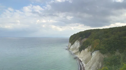 Dark Clouds Going By At Chalk Cliff Stock Footage 36646697