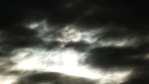 Dark clouds with golden sun beams - sky background, sunrise - Time Lapse Stock Footage 154746395