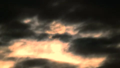 Dark clouds with golden sun beams - sky background, sunrise - Time Lapse Stock Footage 154746397