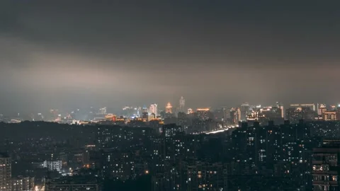 Dark Clouds In Hangzhou Night Timelapse Видео 164428680