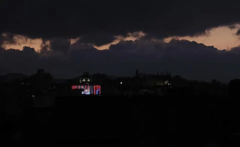 Dark clouds hover over Sana'a, Sanaa, Yemen - 18 Dec 2025 Fotos Stock