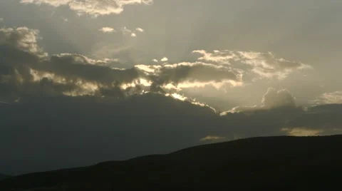 Dark Clouds with Light Coming Through Stock Footage 53202977