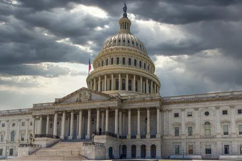 Dark clouds looking over the Capitol building in Washington D.C., USA Fotos de archivo