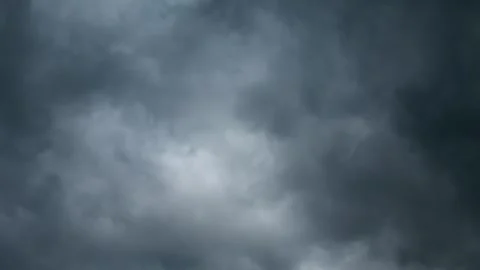 Dark clouds make the sky black. Rain will come soon Stock Footage 156312703