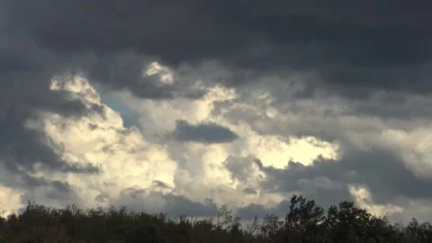 Dark clouds moving timelapse Stock Footage 159075479
