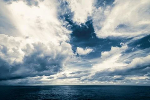 Dark clouds in open ocean Foto stock