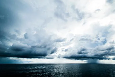Dark clouds in open ocean Foto stock