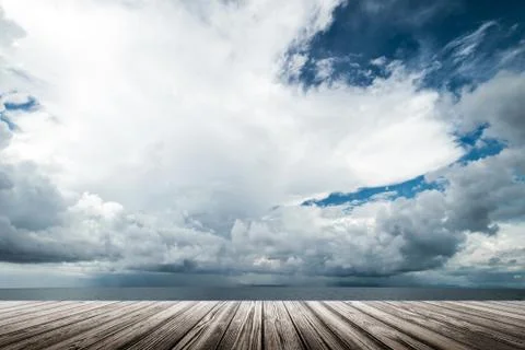 Dark clouds in open ocean Foto stock