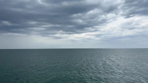 Dark clouds over the Baltic Sea near Graal-Mritz, Germany. Stock Footage 310734082