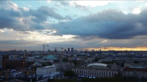 Dark clouds over berlin city top Stock Footage 41740584