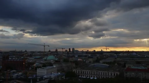 Dark clouds over berlin city top 스톡 동영상 41740721