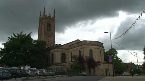 Dark Clouds over Cathedral Video stock 18009843