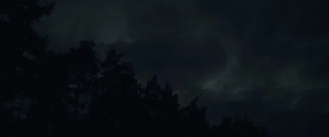Dark clouds over the forest at night Stock Footage 242865041
