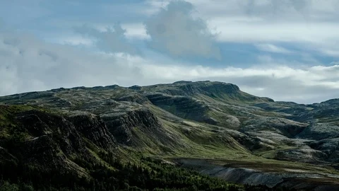 Dark Clouds over a Mountain in Iceland Stock Footage