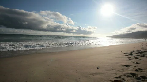 Dark Clouds Over The Ocean Stock Footage 447668